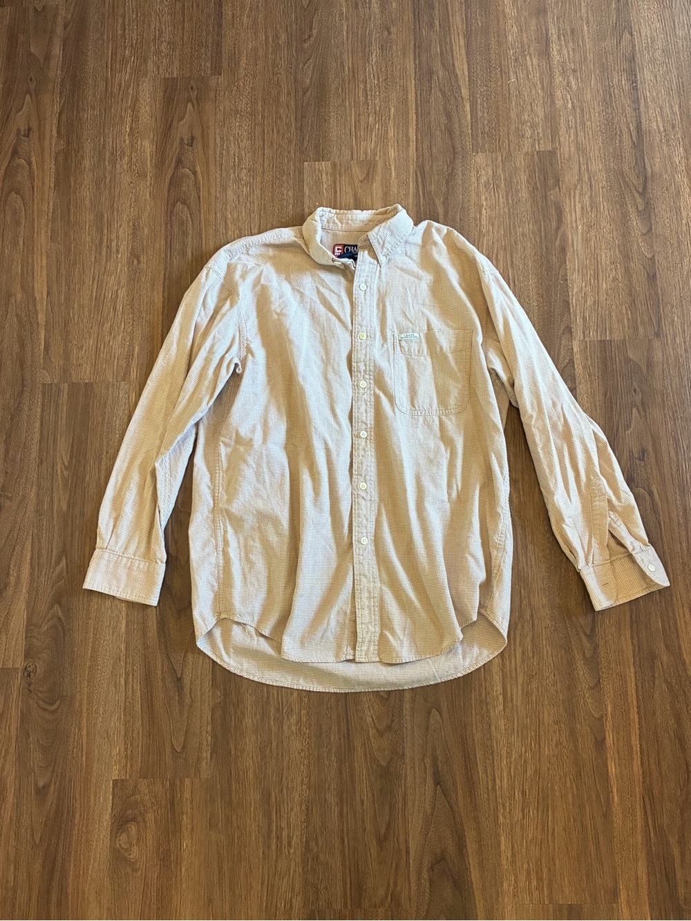 Chaps By Ralph Lauren Men’s Button Down Tan Shirt Long Sleeve Size Large